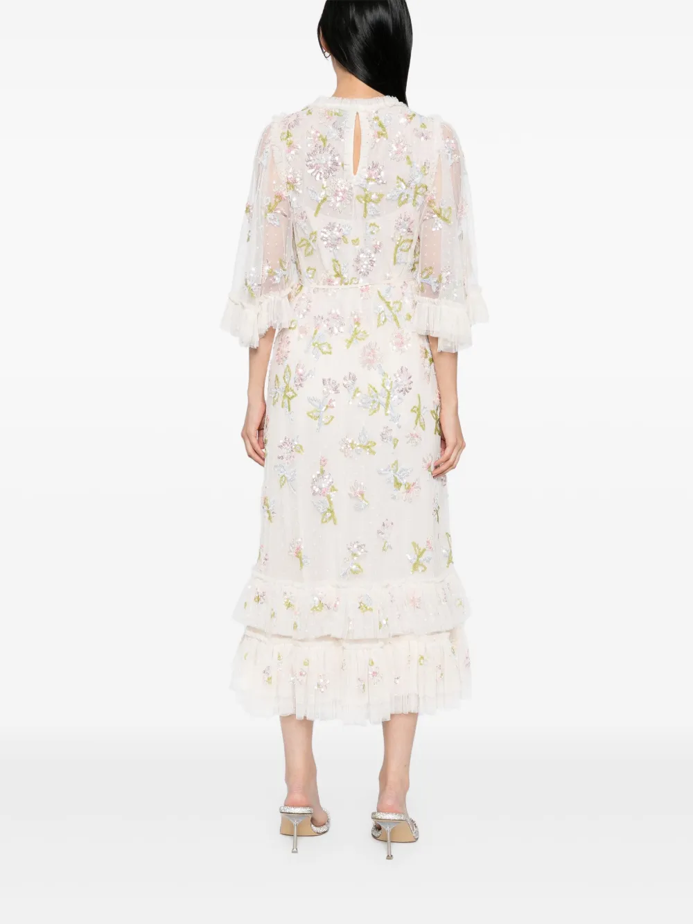 Needle & Thread Jurk met pailletten Beige