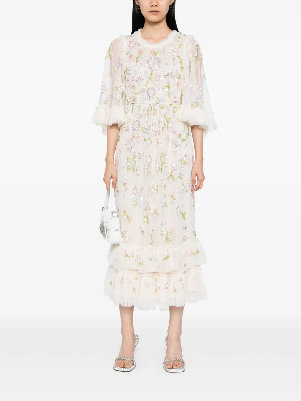 Needle & Thread Jurk met pailletten - Beige