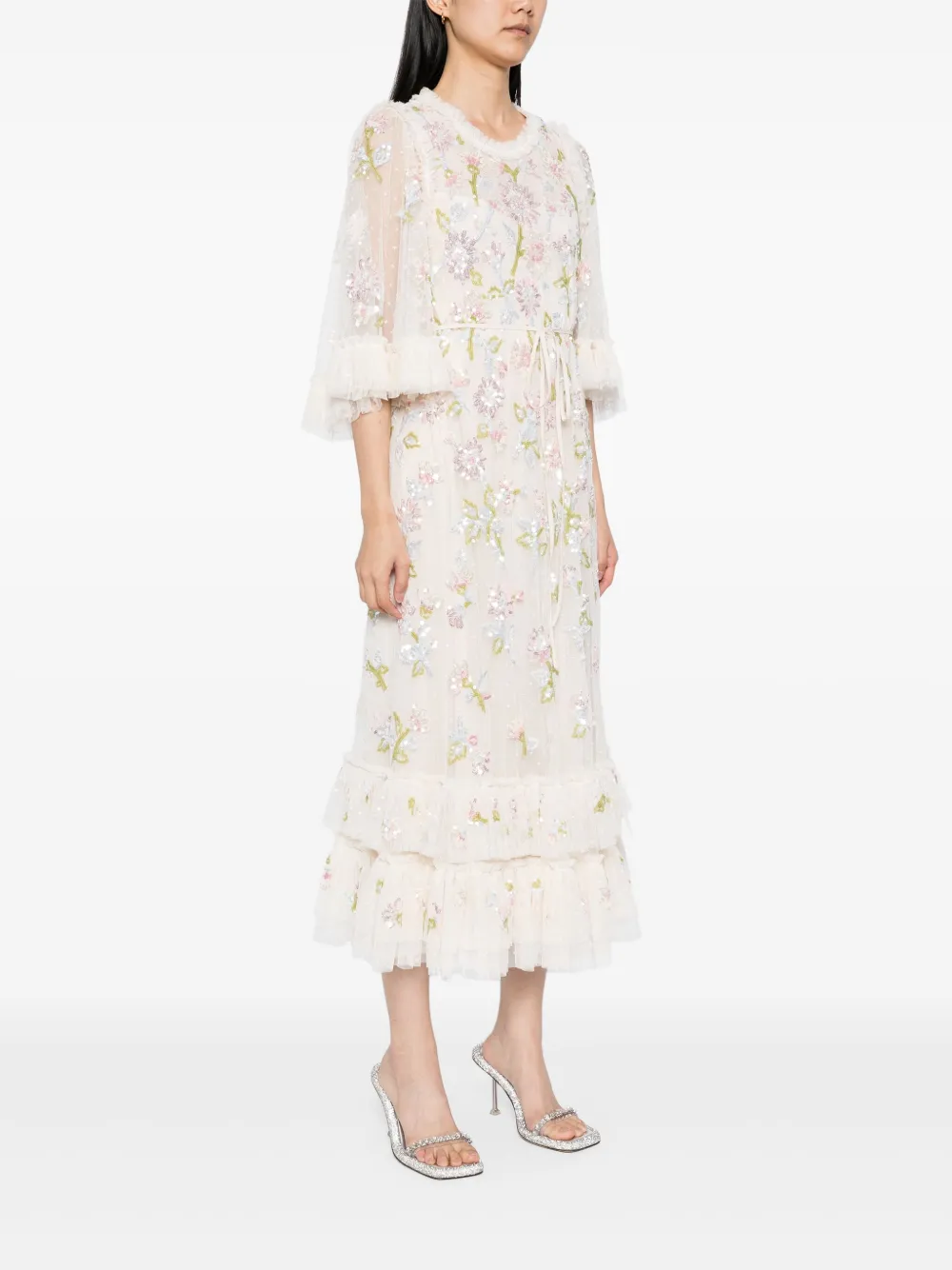 Needle & Thread Jurk met pailletten Beige