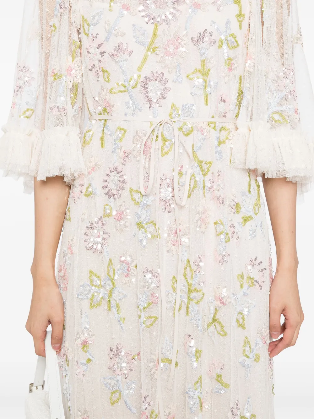 Needle & Thread Jurk met pailletten Beige