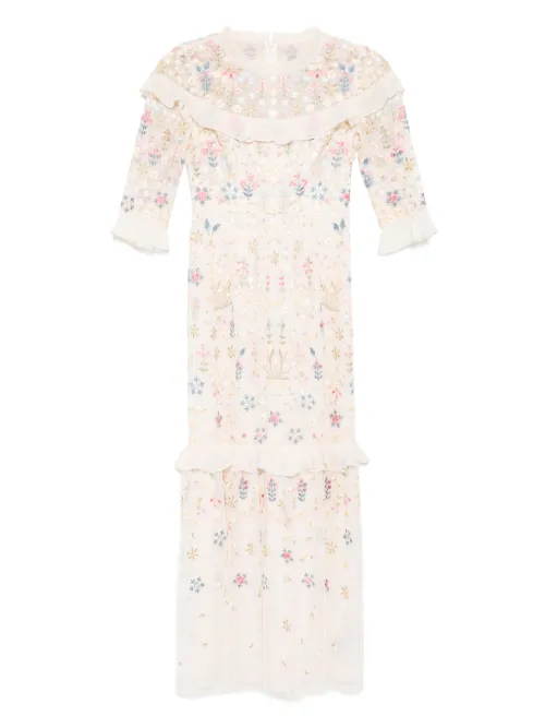 Robe longue à fleurs brodées - Needle & Thread - Modalova