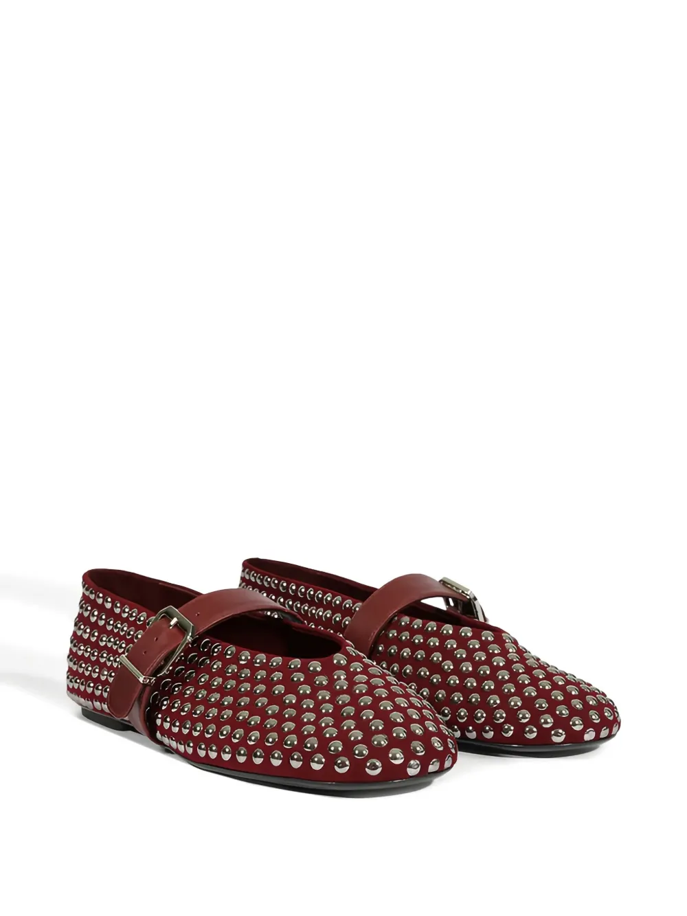 SCHUTZ STUD-EMBELLISHED BALLET FLATS