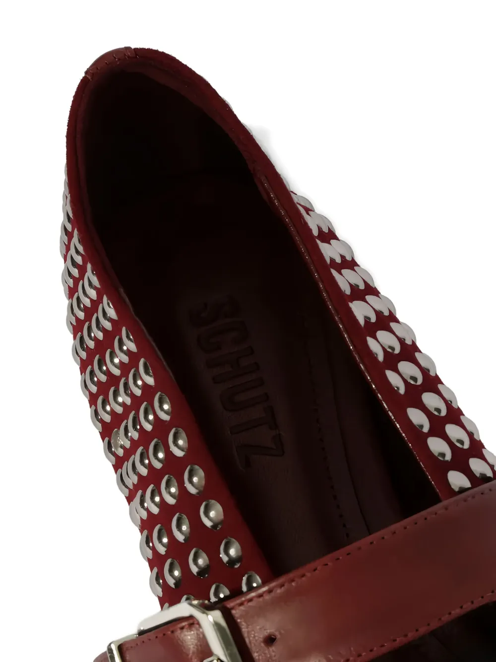 SCHUTZ STUD-EMBELLISHED BALLET FLATS
