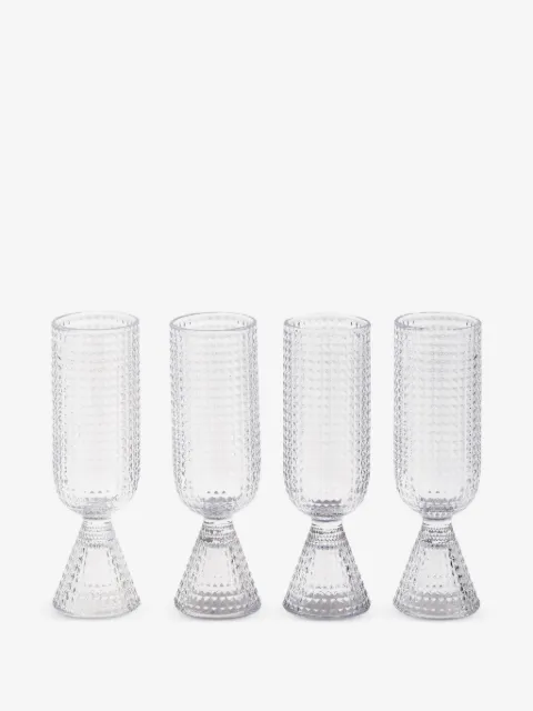 POLSPOTTEN Rooftop textured champagne glasses (set of four)
