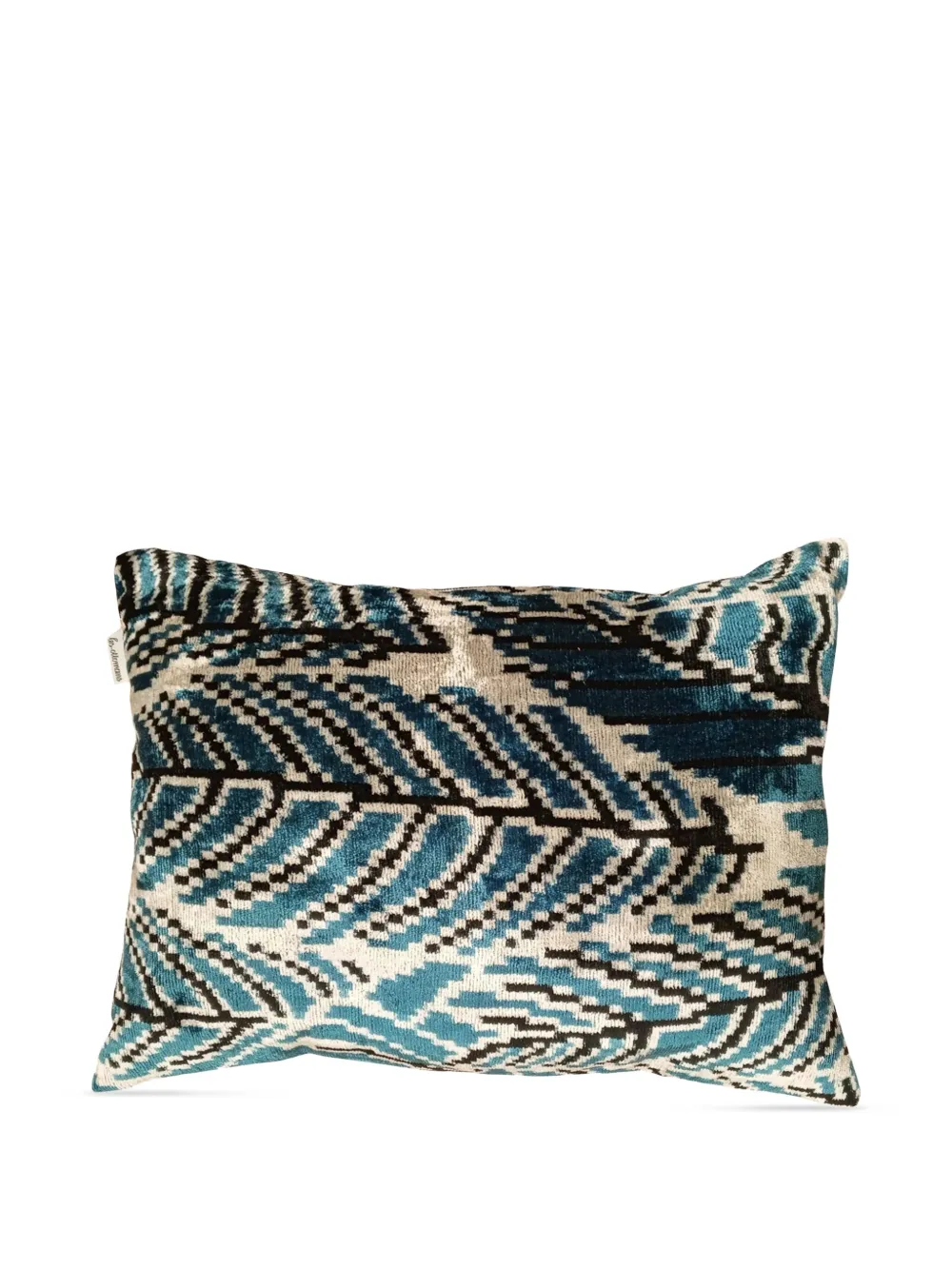 Les-Ottomans leaf-patterned decorative cushion | azul | Image 1