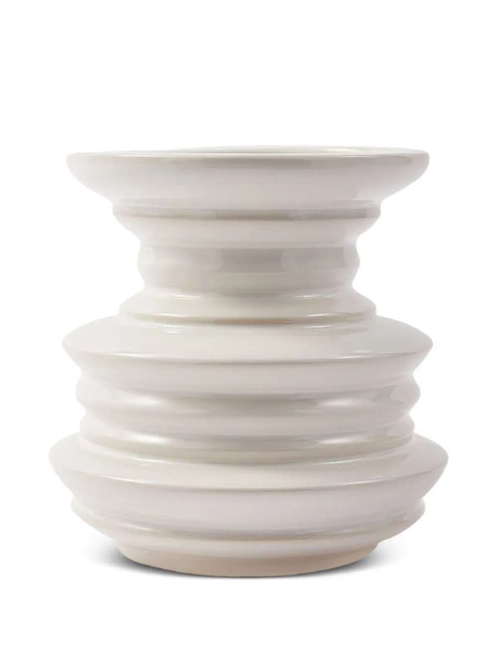 POLSPOTTEN Stacked Plates ceramic vase | White | Image 1