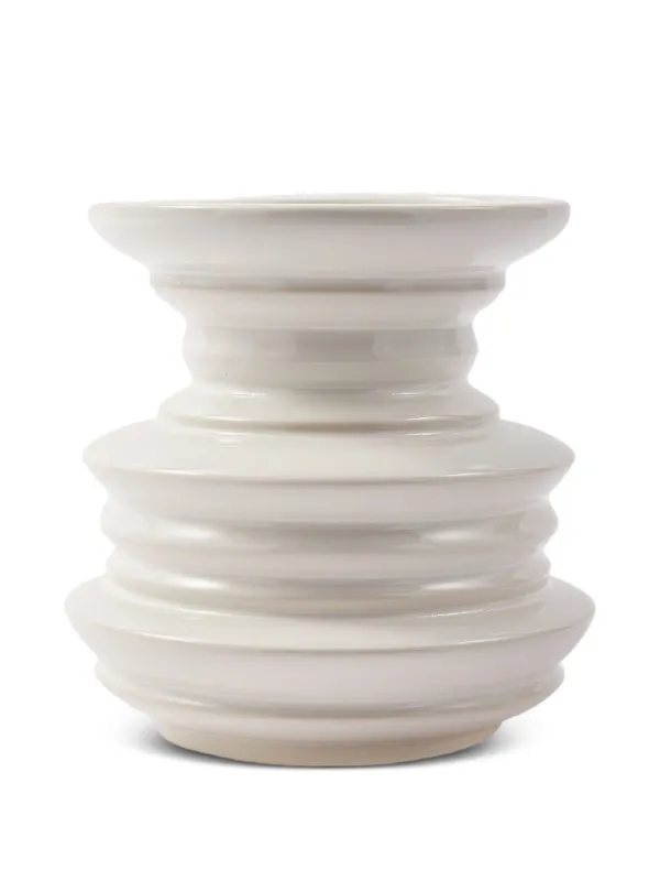 POLSPOTTEN Stacked Plates Vase (23cm) | White