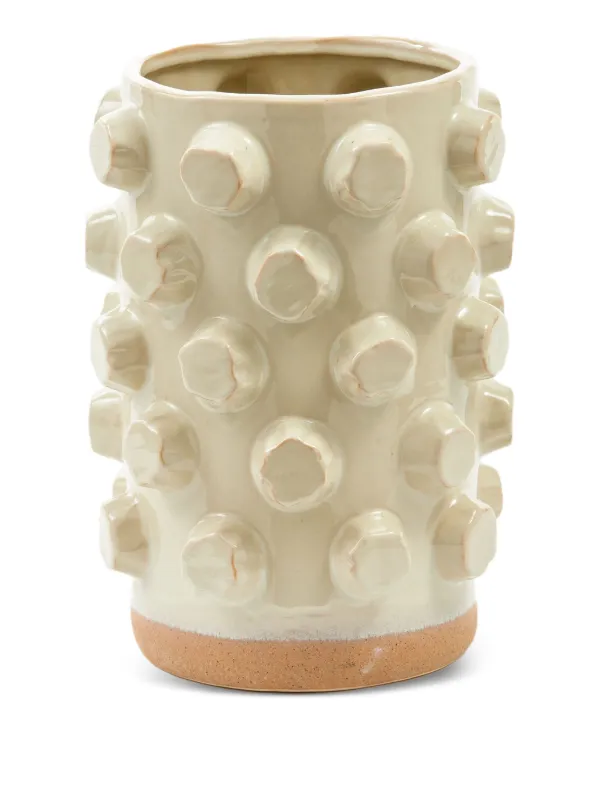 POLSPOTTEN Structure Textured Ceramic Vase | Neutrals