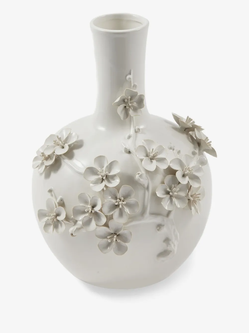 POLSPOTTEN 3D Buttercup floral-embellished porcelain vase | White | Image 1