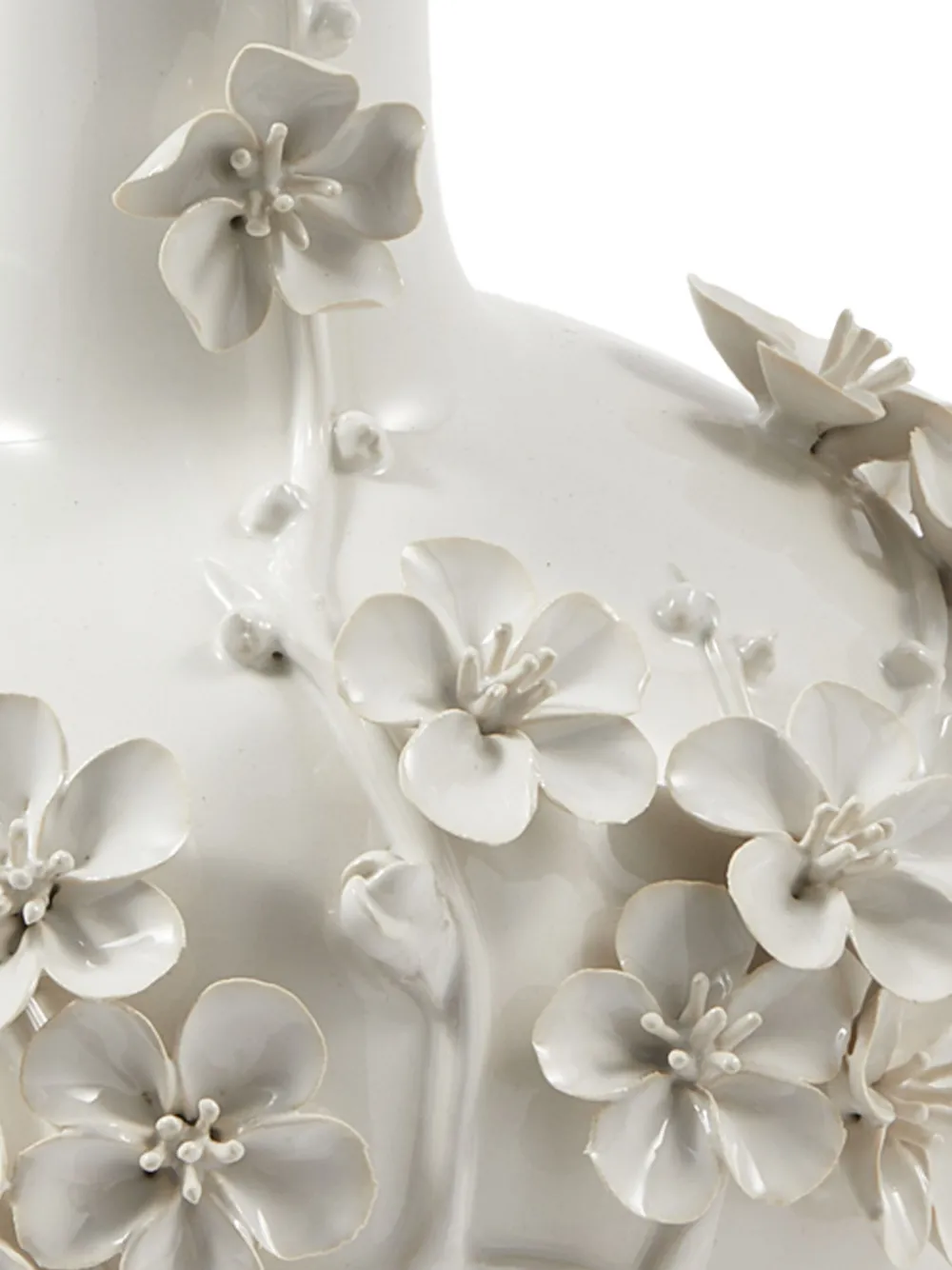 POLSPOTTEN 3D Buttercup floral-embellished porcelain vase - Wit