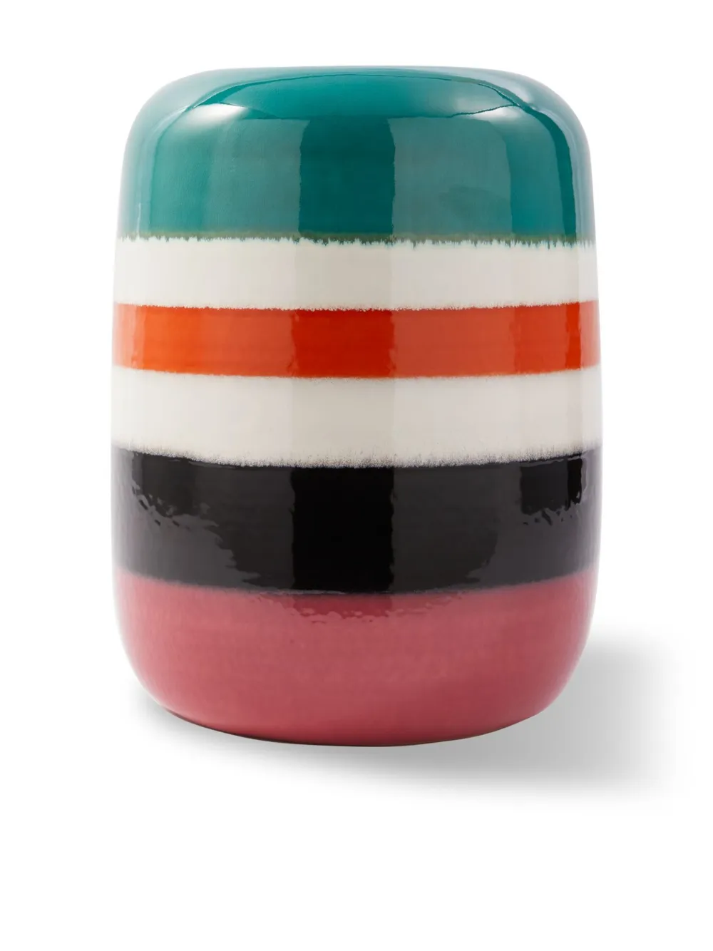 POLSPOTTEN Striped Pill keramische bijzettafel - Groen