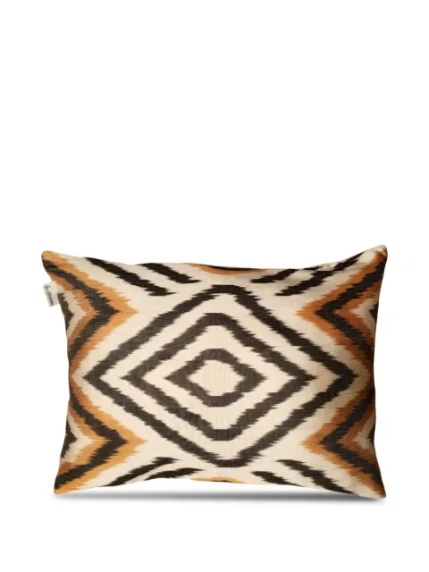 Les-Ottomans Ikat geometric patterned cushion