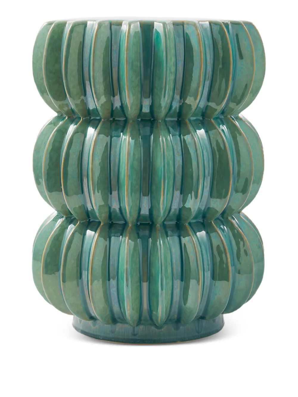 POLSPOTTEN Pumpkin scalloped ceramic side table | Green | Image 1