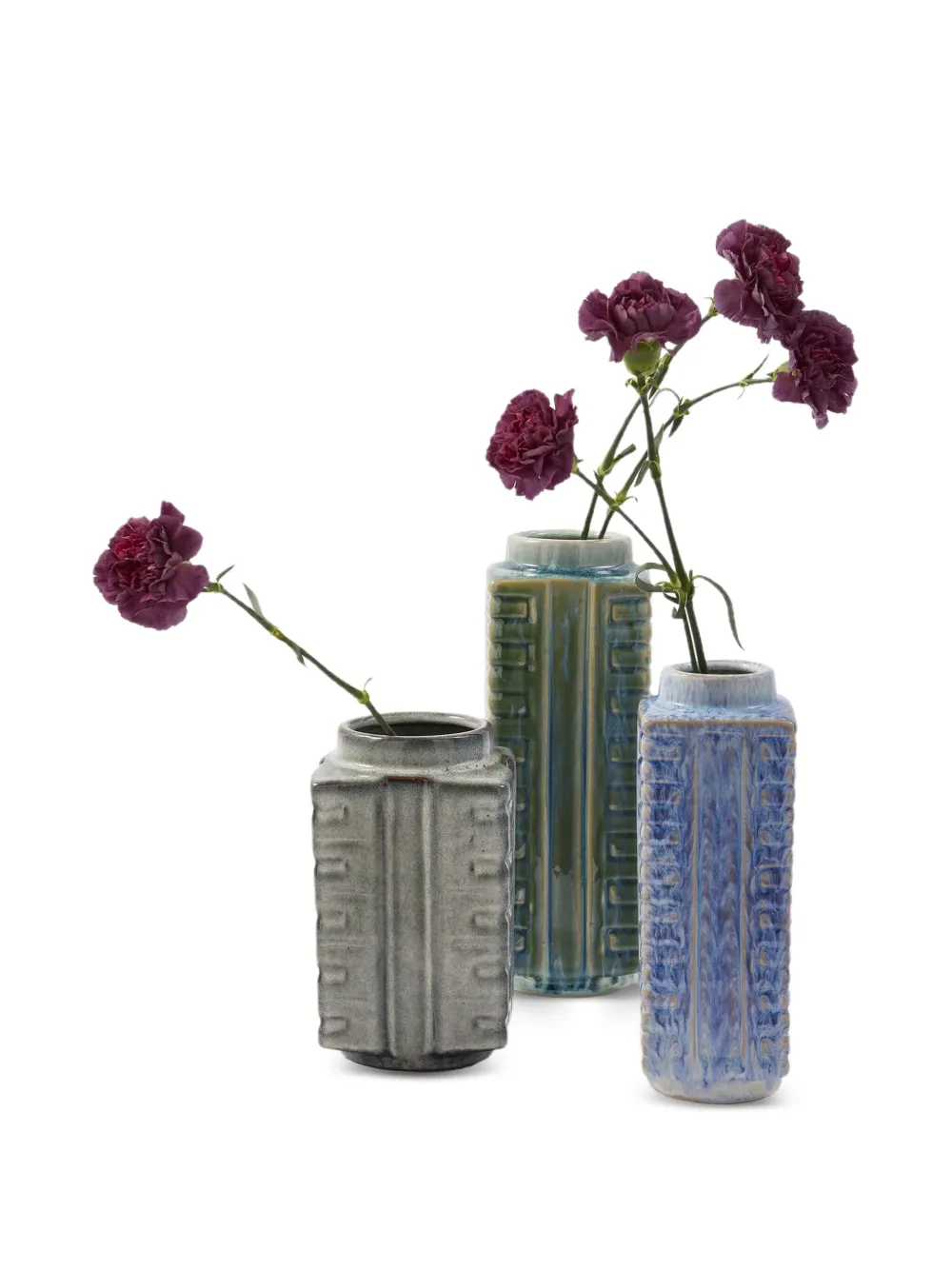 Polspotten Small City Textured Ceramic Vases (set Of Three)