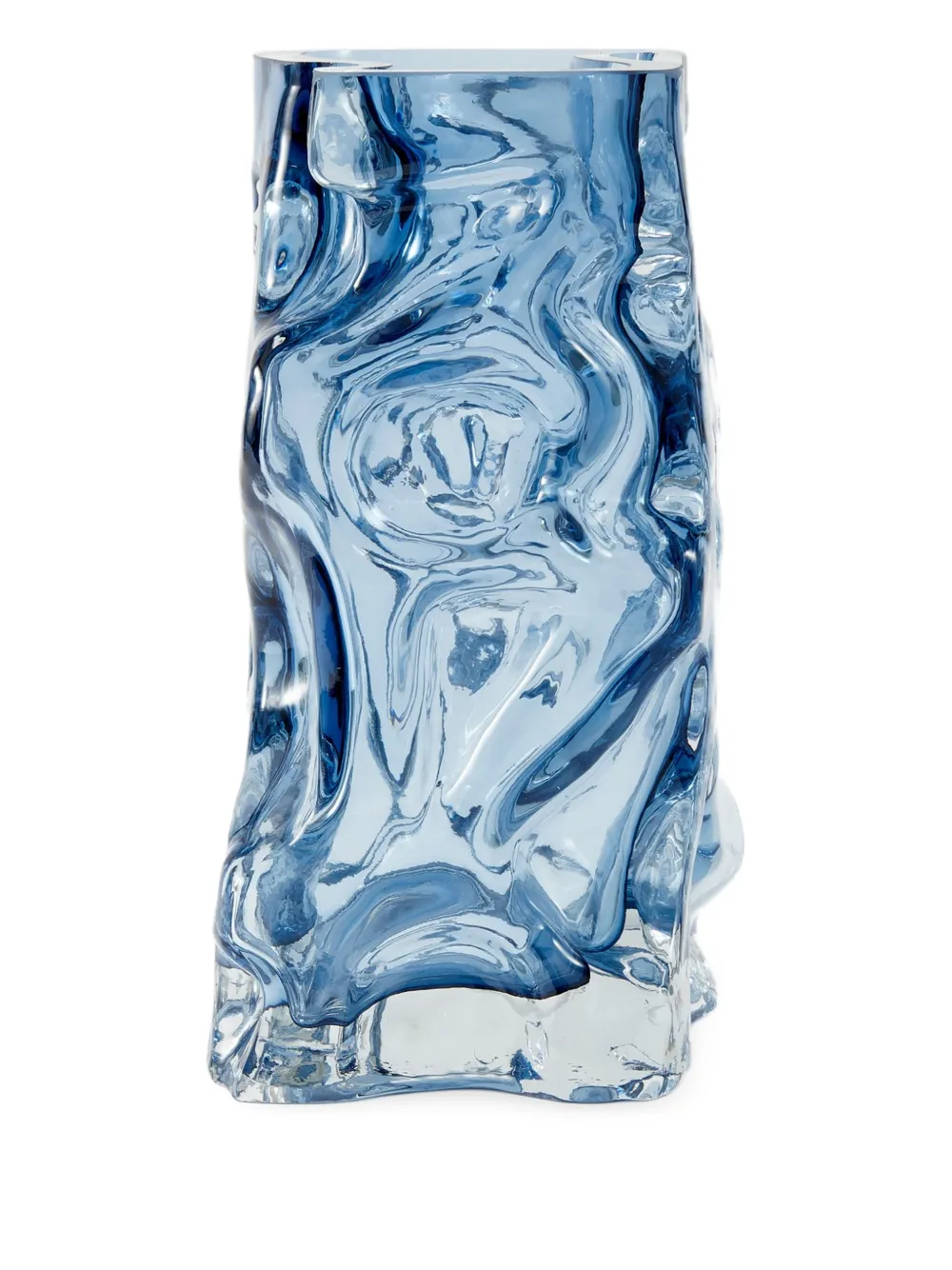  Polspotten Ice Sculptural Glass Vase (29cm X 16cm X 15cm) - Blue 