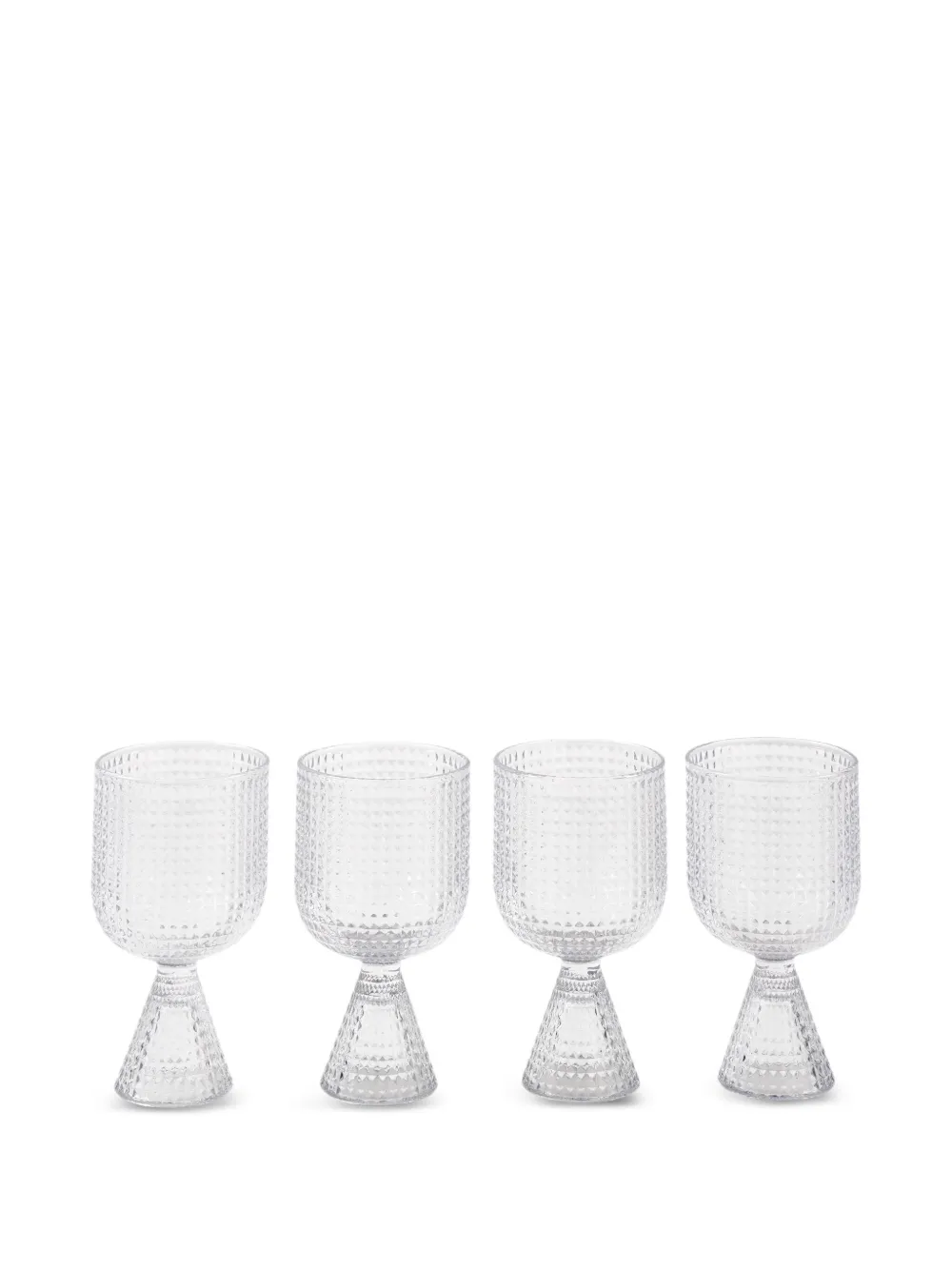 POLSPOTTEN Rooftop textured wine glasses (set of four) | White | Image 1