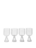 POLSPOTTEN Rooftop textured wine glasses (set of four) - White