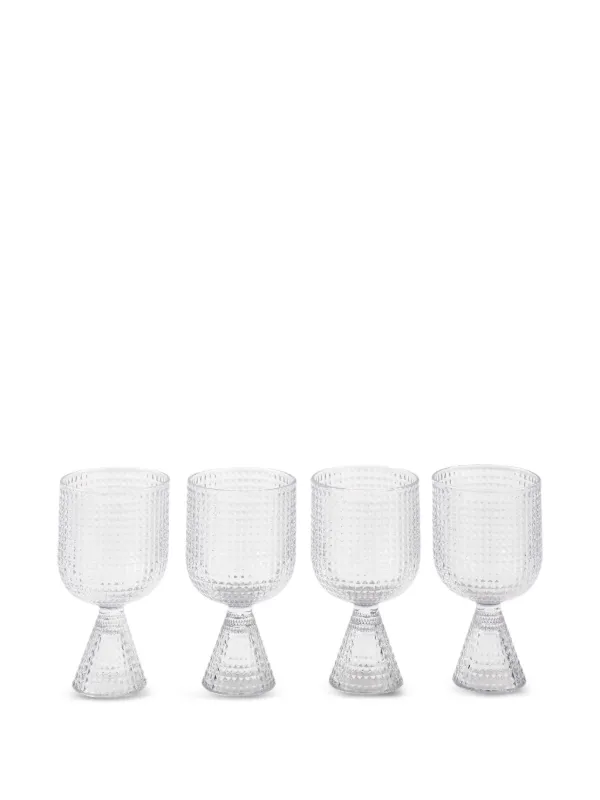 POLSPOTTEN Rooftop Textured Wine Glasses (set Of four) | White | FARFETCH