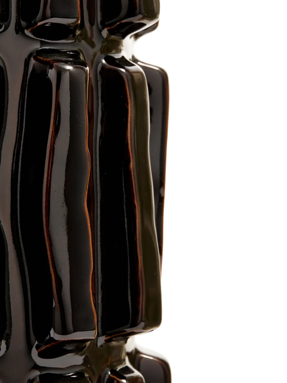  Polspotten Structure Textured Ceramic Vase - Black 