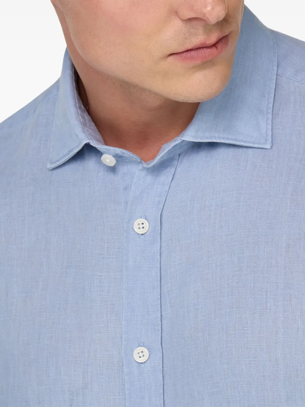 Boggi Milano Linnen overhemd Blauw