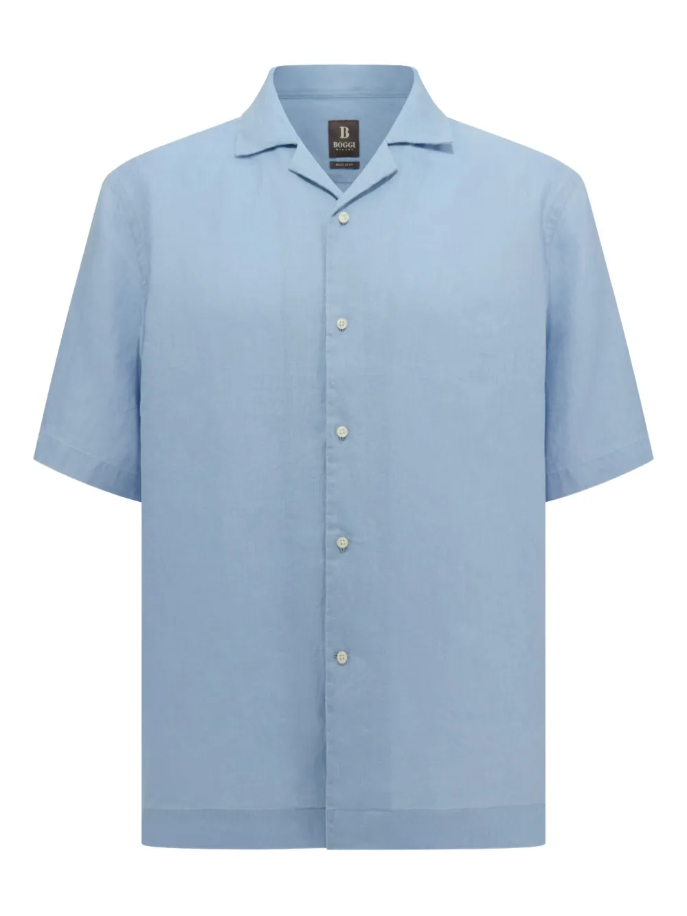 Boggi Milano Regular Fit Linen Shirt - ブルー Boggi Milano Regular Fit Linen Shirt - ブルー