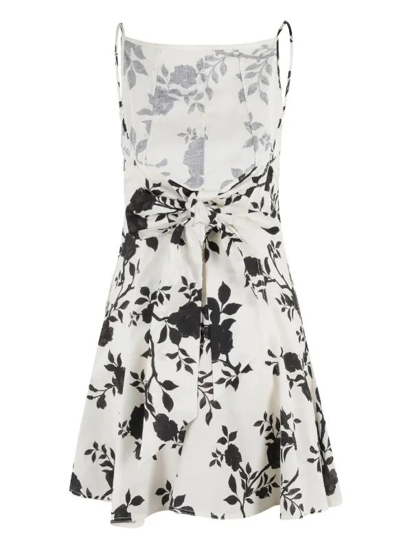Self-Portrait Floral-print Mini Dress - White