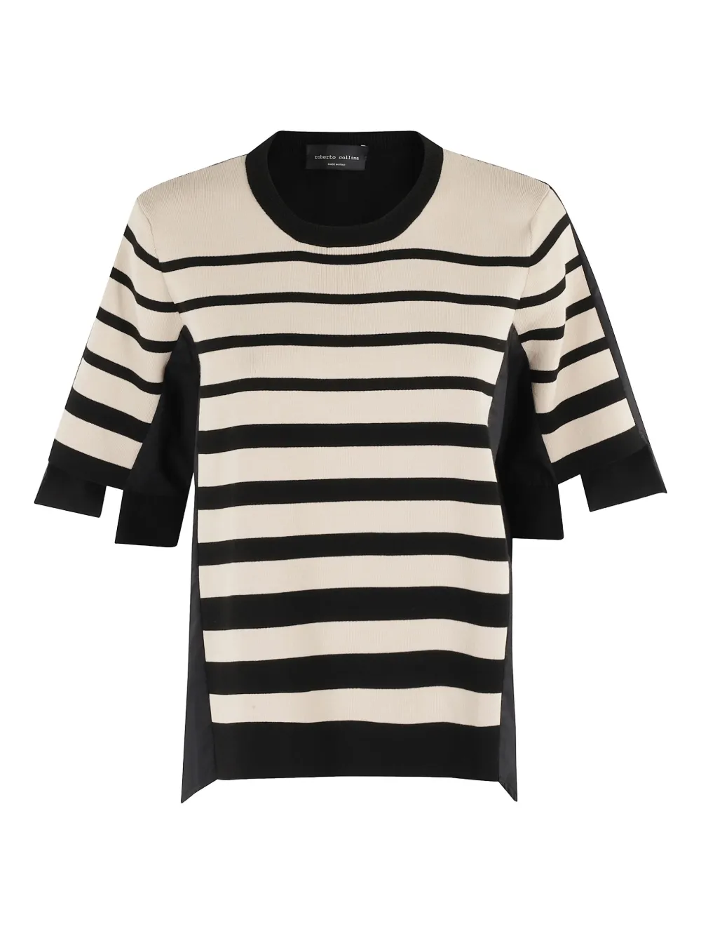 Roberto Collina Gestreept shirt Zwart
