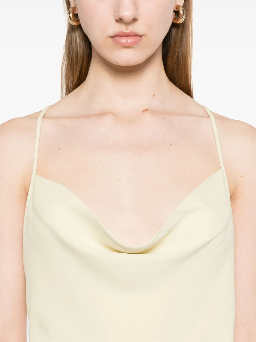 Calvin Klein Gedrapeerde midi-jurk met lage rug Geel