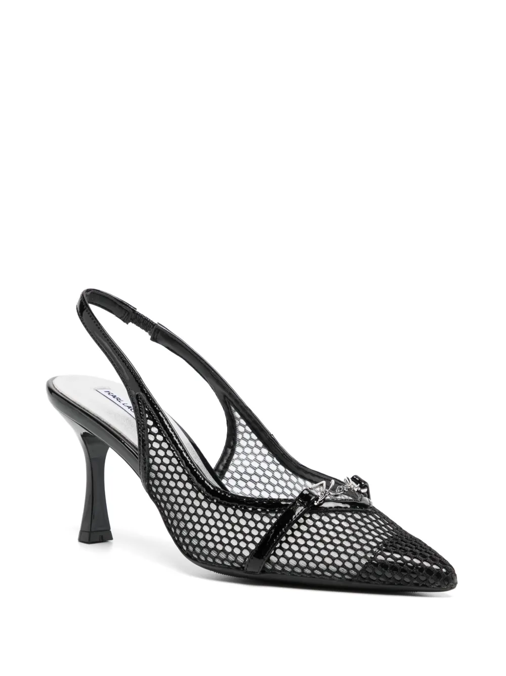 Karl Lagerfeld 80 mm Sienna Signia pumps met afwerking - Zwart