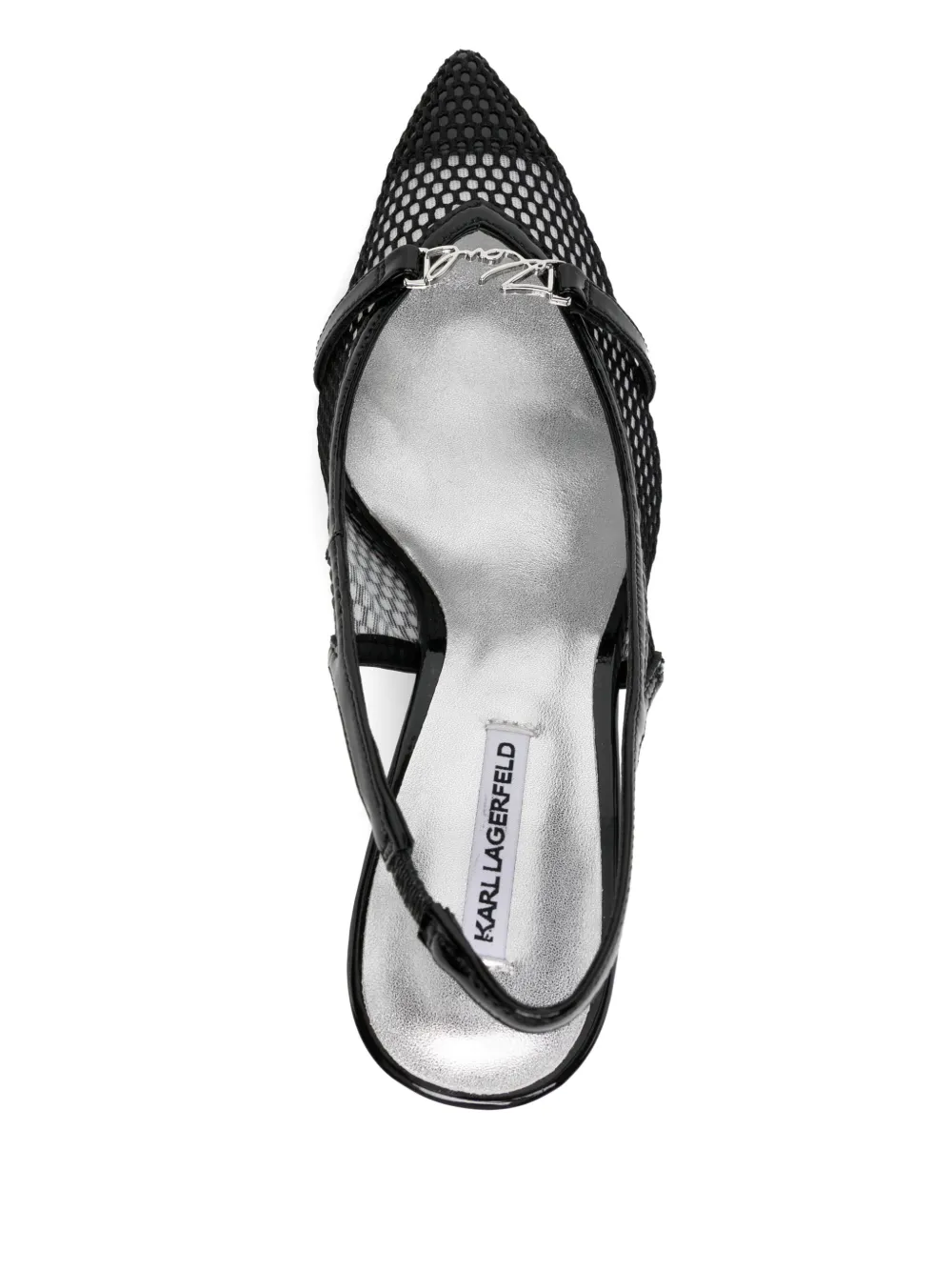 Karl Lagerfeld 80mm Sienna Signia trim pumps Black