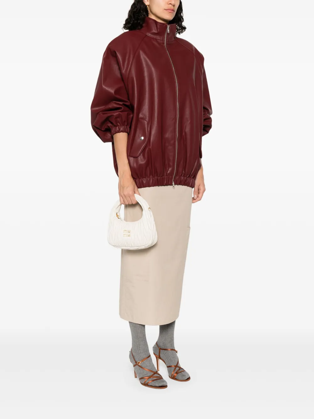 Miu Miu Wander matelassé schoudertas - Wit
