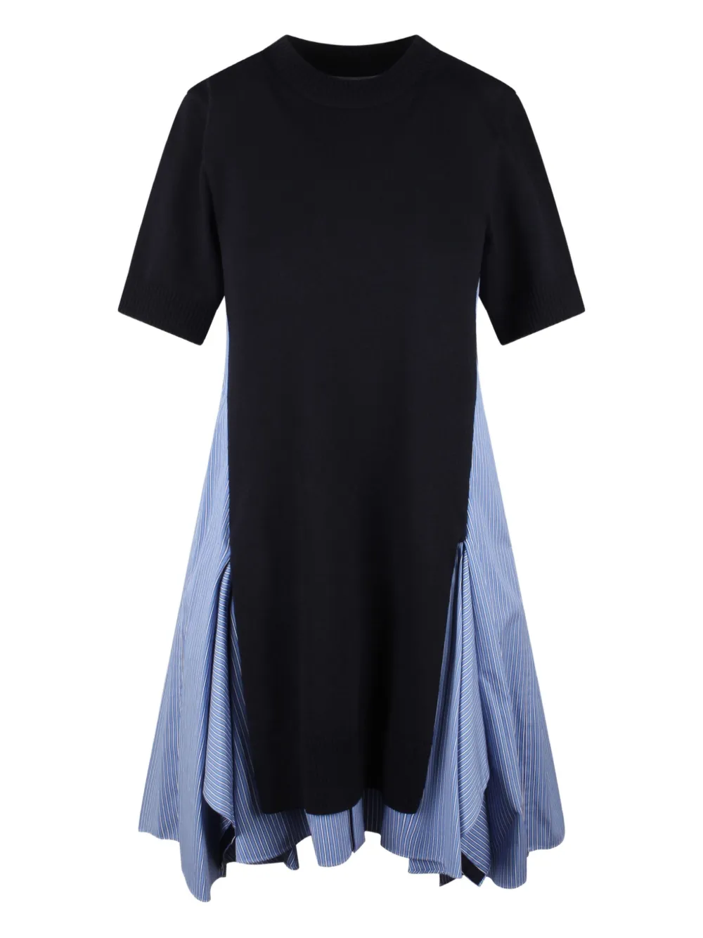 Sacai Midi-jurk met gestreept vlak Blauw