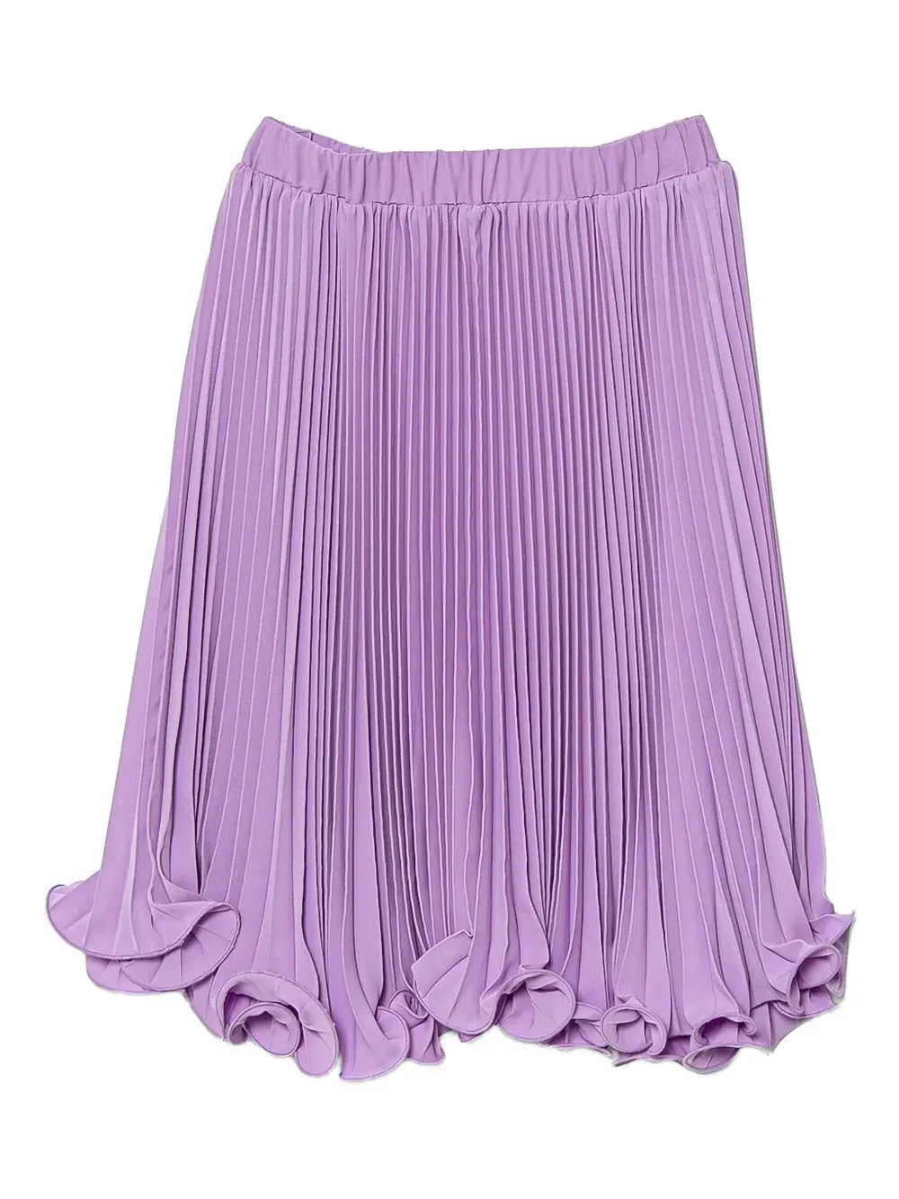 Twinset Pleated Ruffled Midi Skirt In Purple