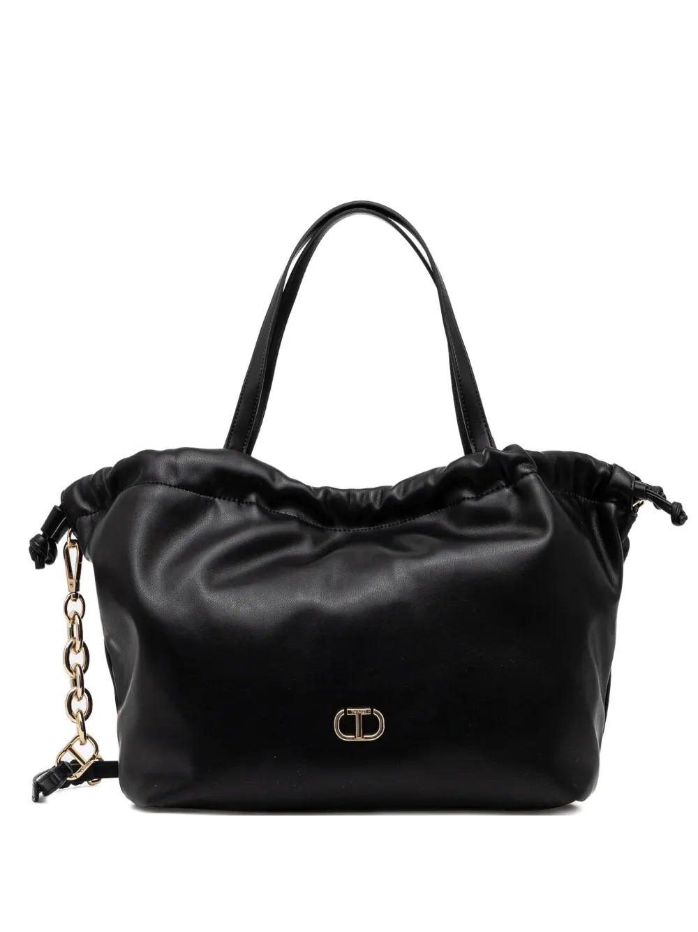 drawstring leather shoulder bag