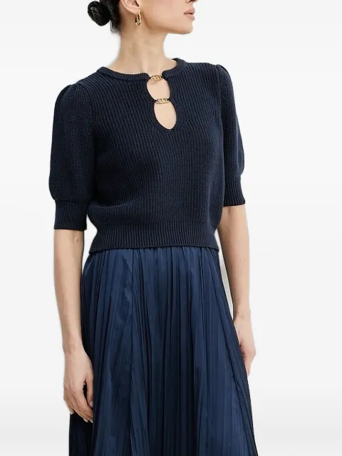 TWINSET puff-sleeve keyhole-neck sweater