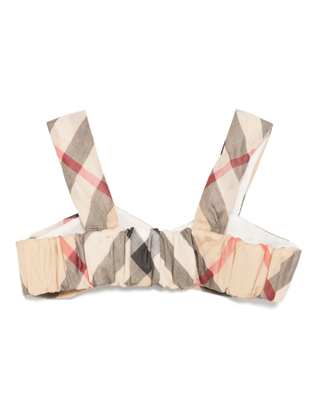 Burberry Kids Geruit badpak Beige