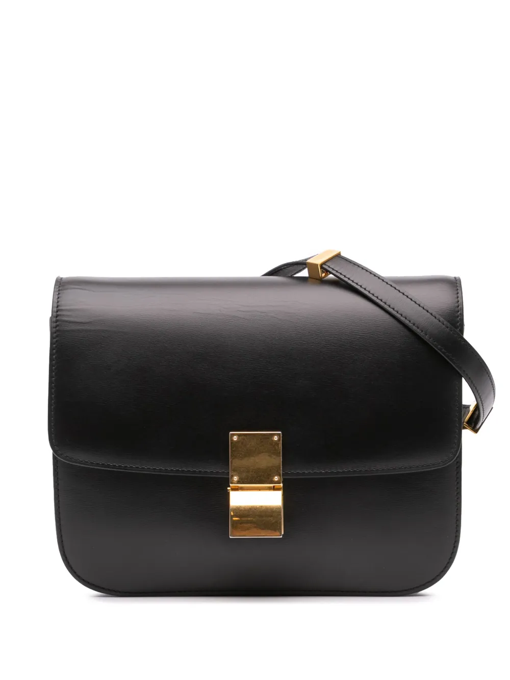 Céline Pre-Owned 2016 ミディアム カーフスキン クラシック ボックス ショルダーバッグ - ブラック Céline Pre-Owned 2016 ミディアム カーフスキン クラシック ボックス ショルダーバッグ - ブラック