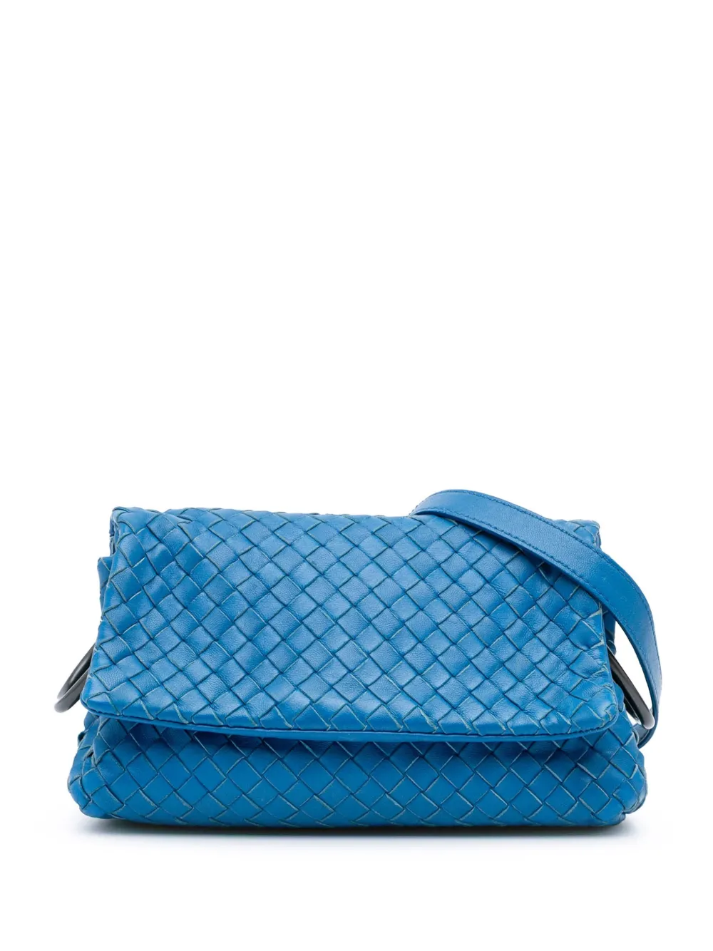 Bottega Veneta Pre-Owned شنطة كروس 'فلاب' جلد لين بتصميم إنترشياتو 2012-2024 | أزرق | Image 1