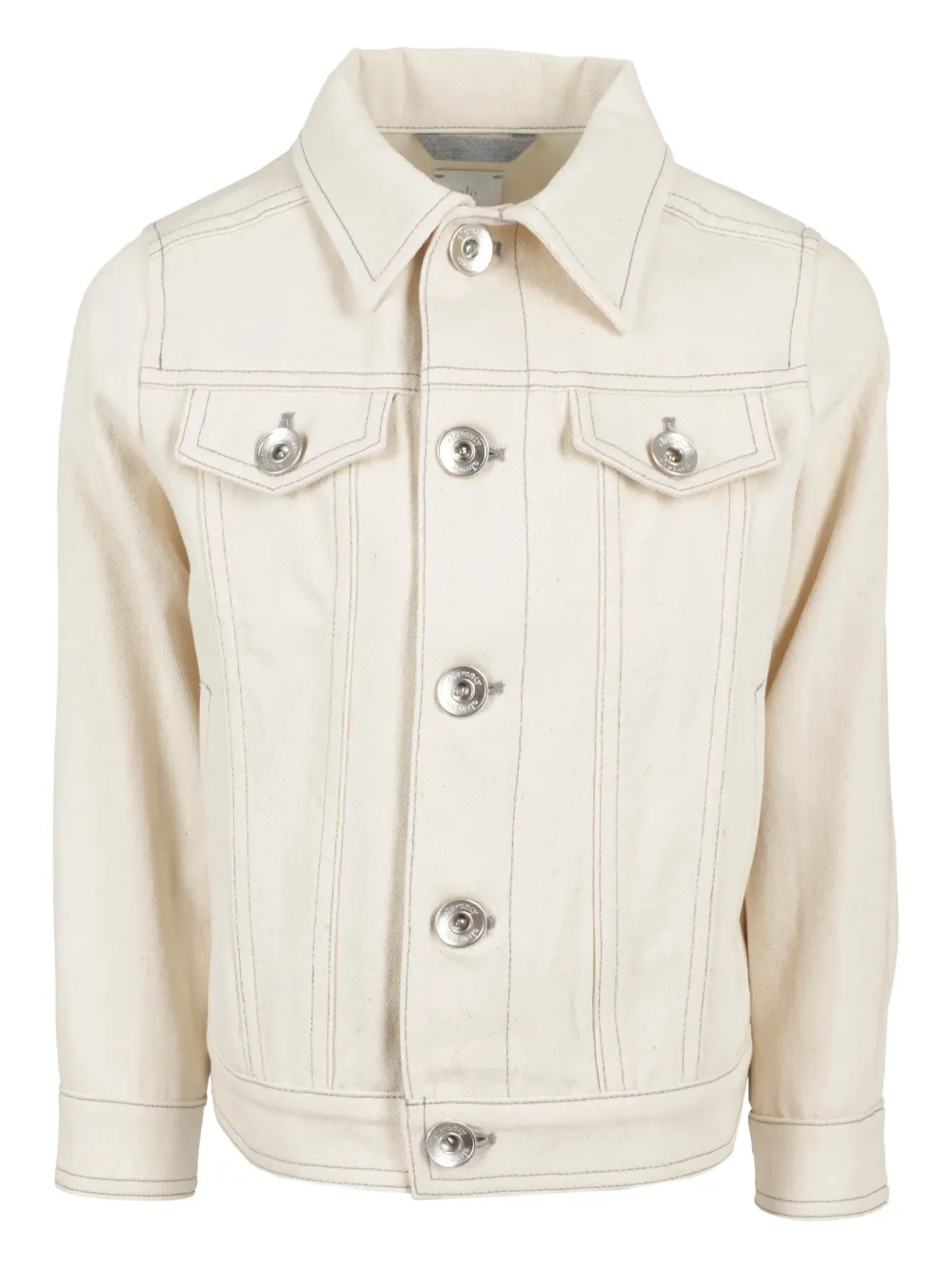 Eleventy Kids Katoenen jack met shirtkraag Wit