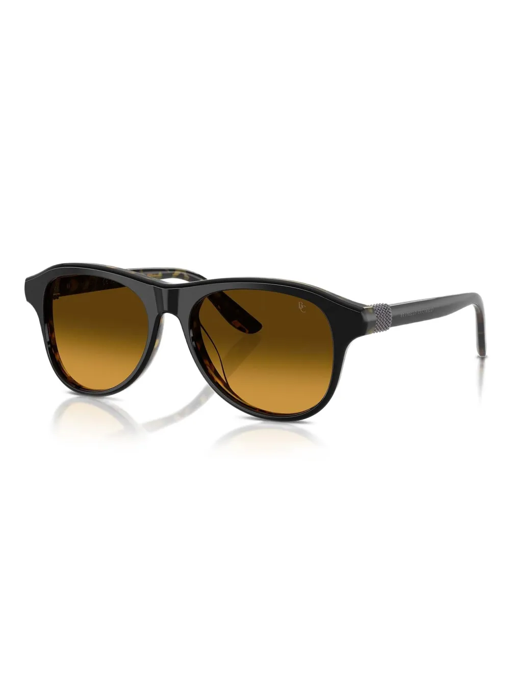 Brunello Cucinelli tortoiseshell-pattern sunglasses Zwart