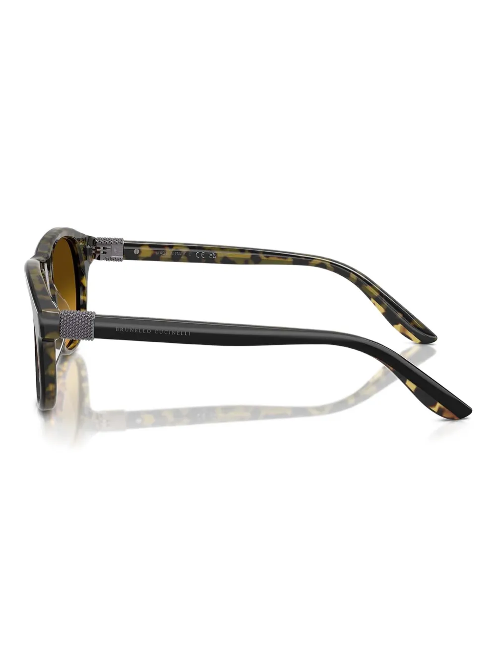 Brunello Cucinelli tortoiseshell-pattern sunglasses Zwart