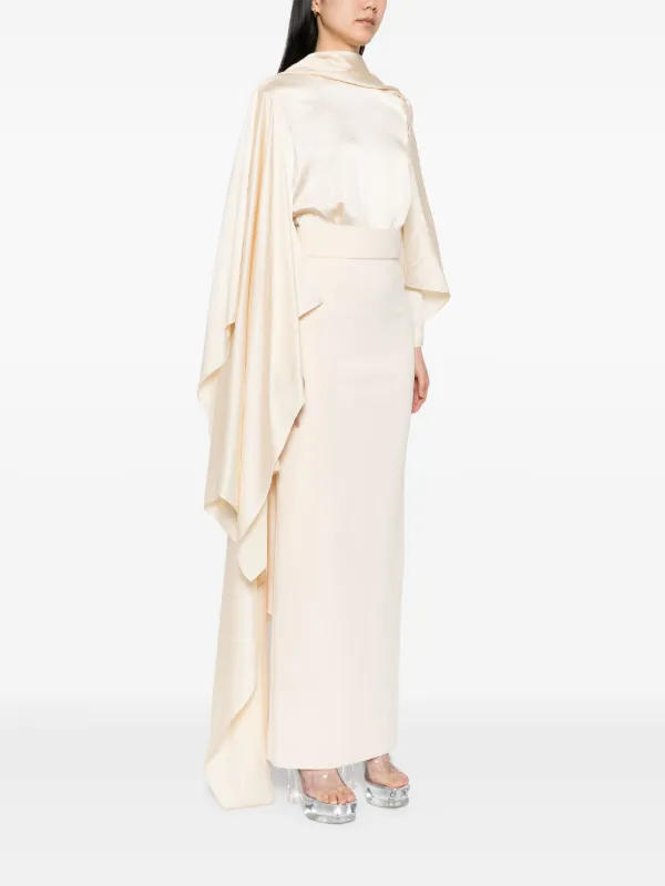 SOLACE LONDON::ワンピース:UK10[RESALE] Solace London Purple Aurelia single-sleeve maxi dress | Coveti
