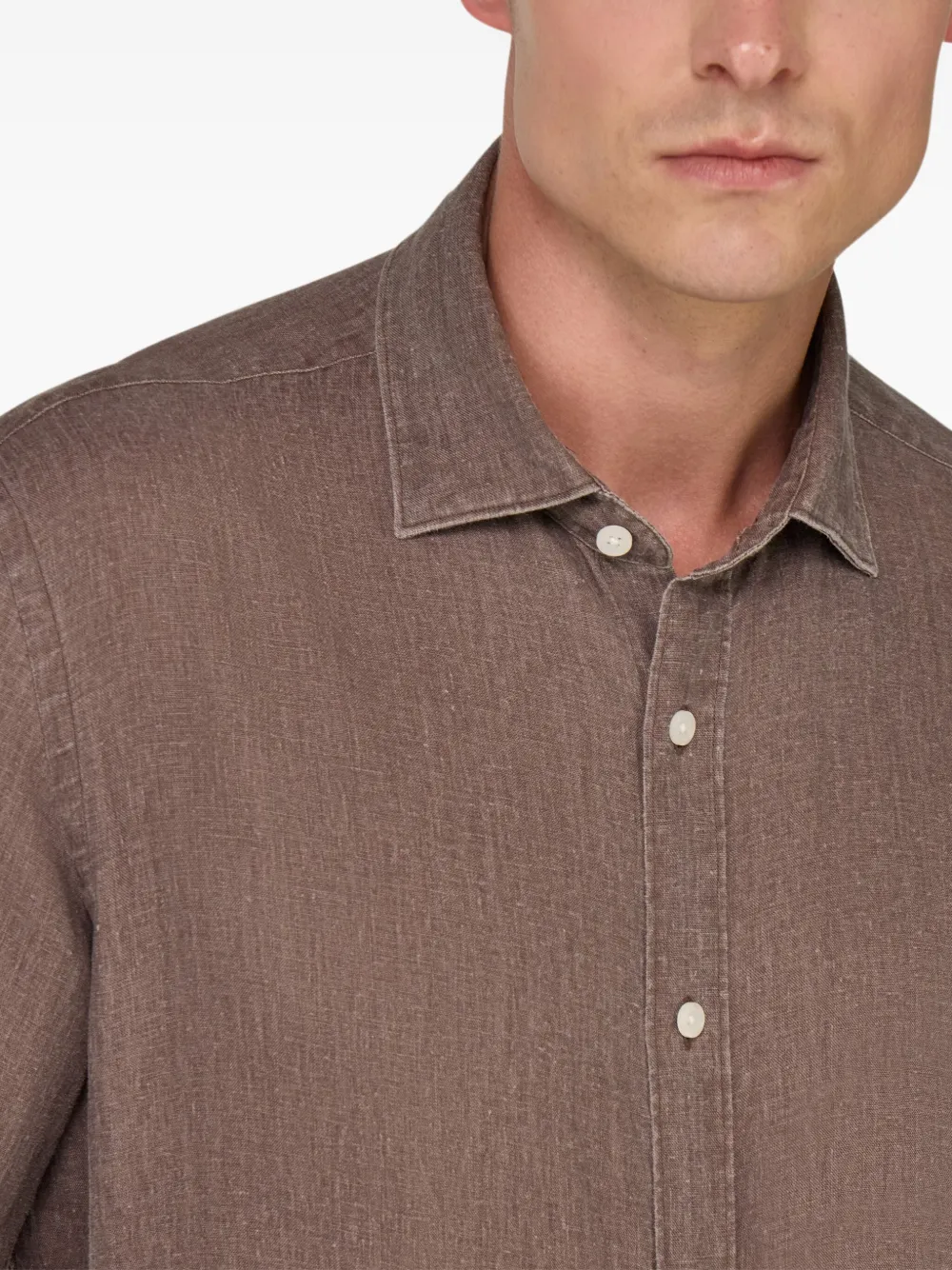 Boggi Milano Linnen overhemd Beige