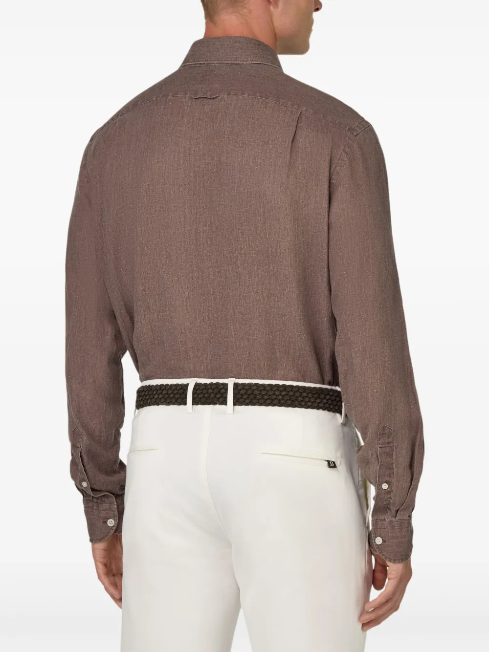 Boggi Milano Linnen overhemd Beige