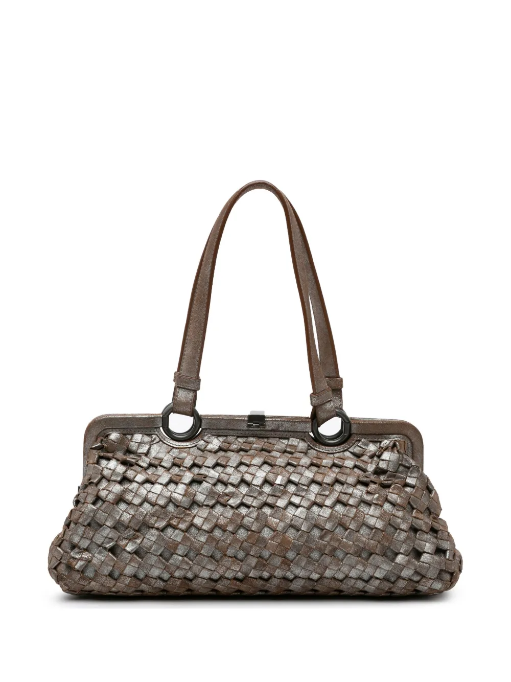 Bottega Veneta Pre-Owned 2000-2007 リミテッドエディション イントレチャート フレーム ショルダーバッグ Bottega Veneta Pre-Owned 2000-2007 リミテッドエディション イントレチャート フレーム ショルダーバッグ