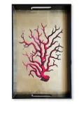 Les-Ottomans coral-print decorative tray (44cm x 25cm) - Neutrals