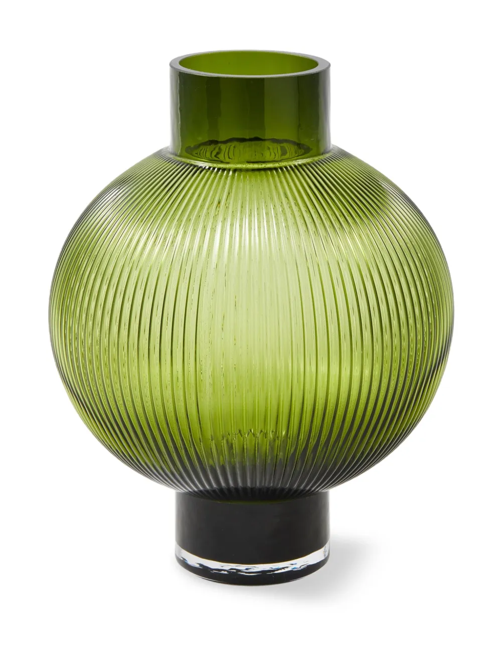 POLSPOTTEN florero de vidrio con diseño de canalé | verde | Image 1