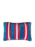 Les-Ottomans striped velvet cushion - Blue