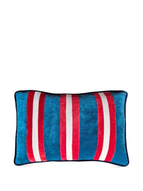 Les-Ottomans striped velvet cushion