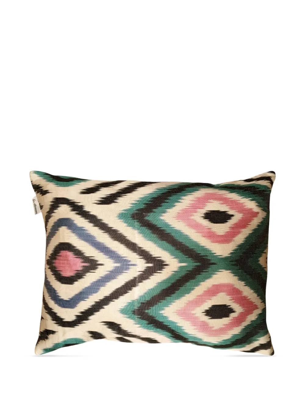 Les-Ottomans Ikat geometric pattern decorative cushion | Neutrals | Image 1